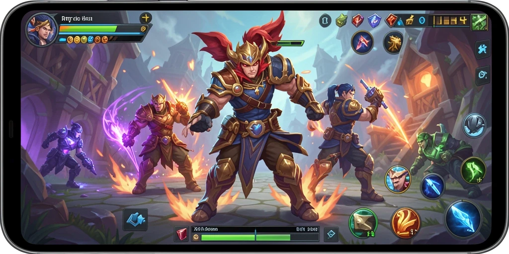 Tampilan menarik gameplay MOBA yang menegangkan di 6RT.