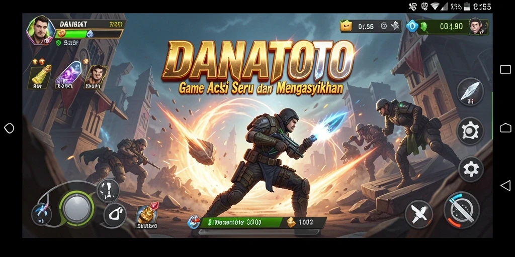 Screenshot gameplay menampilkan pertempuran seru dalam DANATOTO.