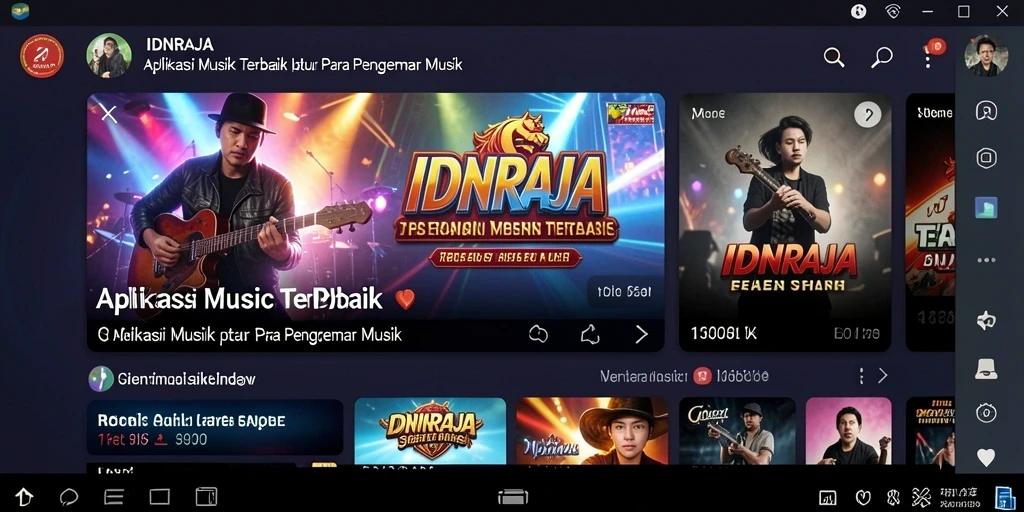 Screenshot IDNRAJA menampilkan fitur interaktif game musik.