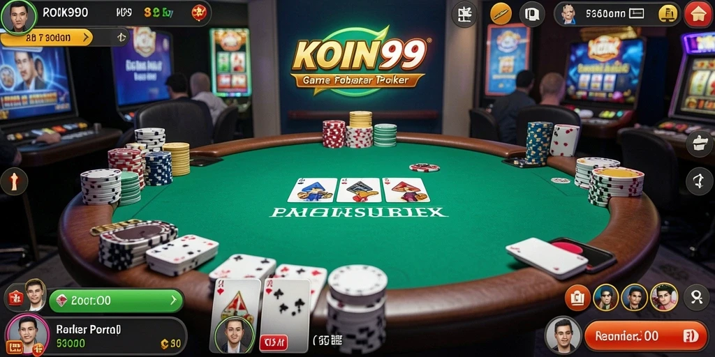 Tangkapan layar permainan KOIN99 menampilkan aksi seru Poker.