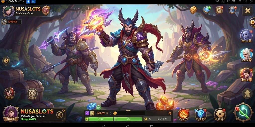 Tampilan gameplay NUSASLOTS yang penuh aksi dan petualangan.