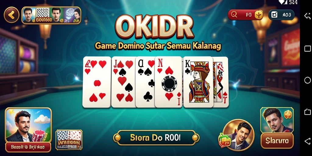 Tampilan gameplay yang menarik di OKIDR dengan kartu Domino.