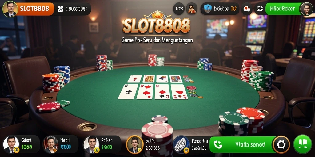 Tampilan menarik dari gameplay poker di SLOT8808.