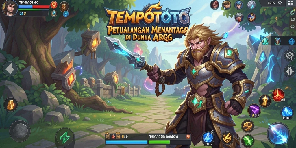 Screenshot TEMPOTOTO menampilkan pertarungan epik dalam dunia ARPG.