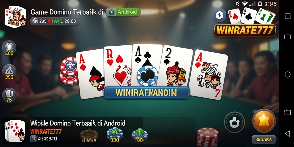 Tangkapan layar utama WINRATE777 menampilkan aksi seru permainan Domino.